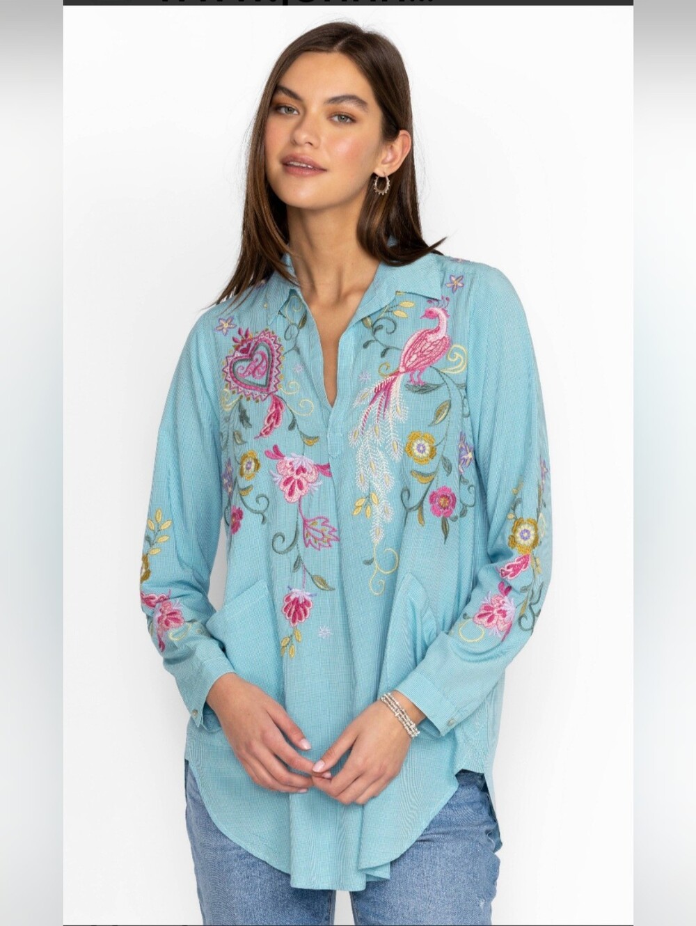 Johnny Was 3J Ashlee Henley Popover Tunic XXS